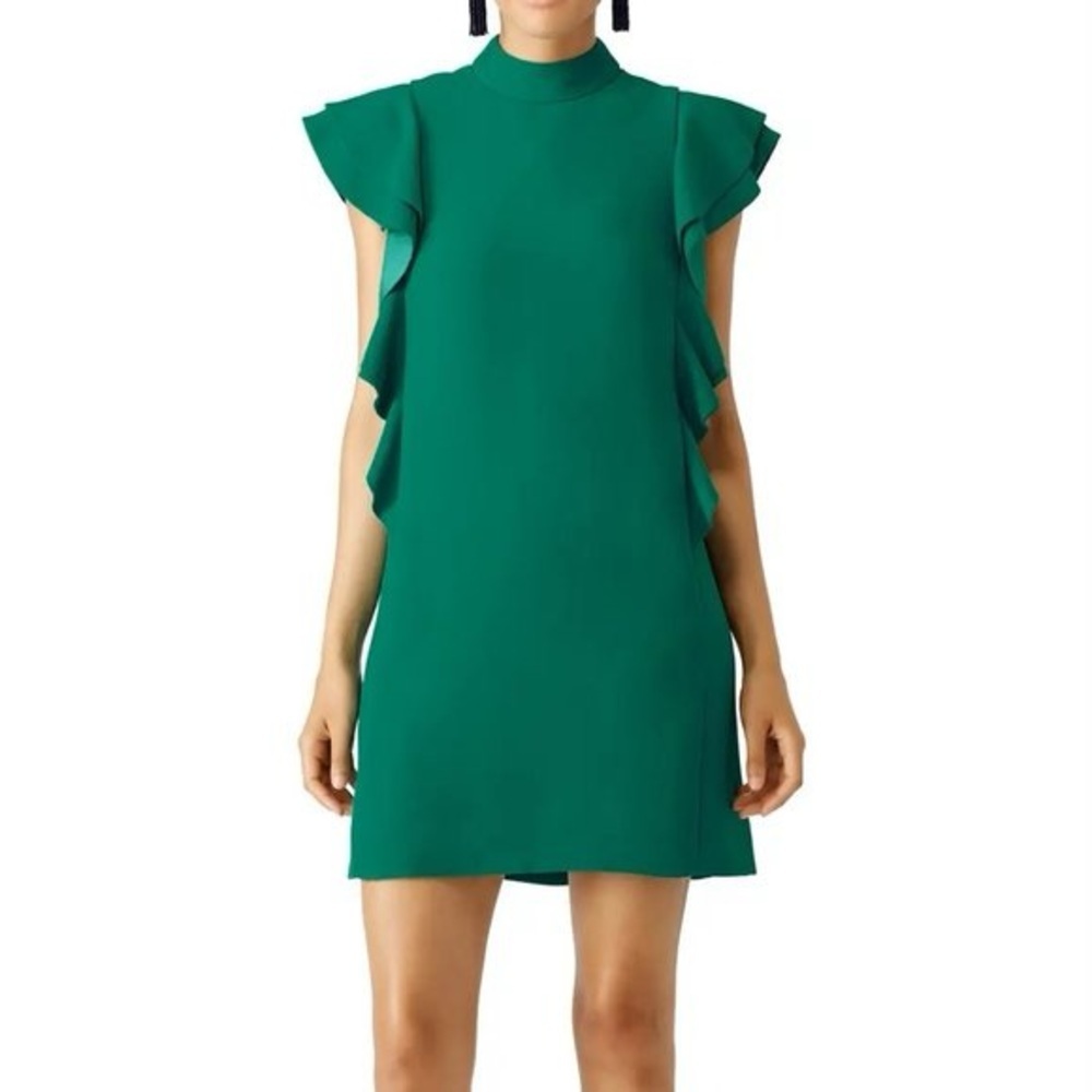 Kate Spade Teal Turquoise Flutter Sleeveless Ruffle Mini Dress - Picture 5 of 12